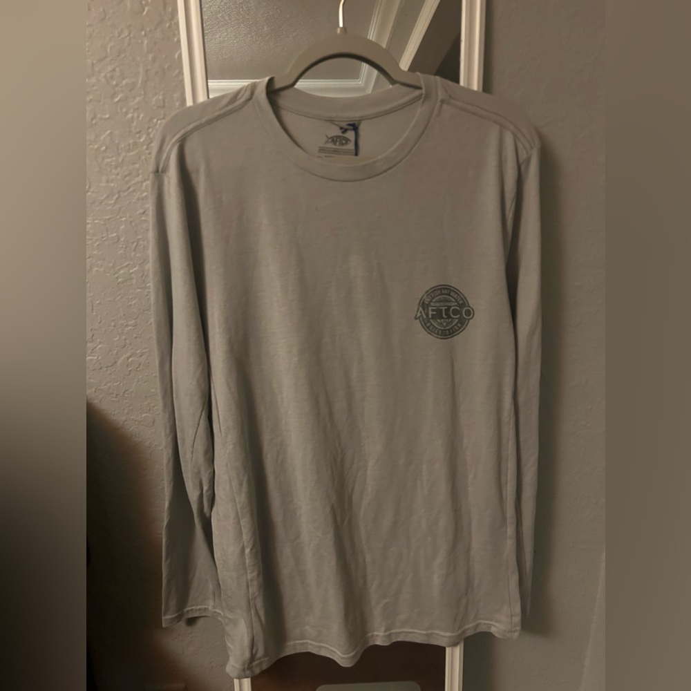 Grey Long sleeve Qualified Captian fishing shirt size L